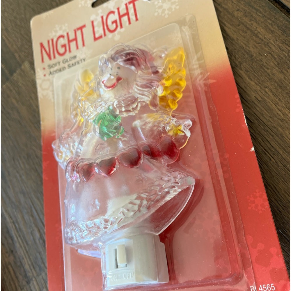 VINTAGE 1980s ACRYLIC CHRISTMAS ANGEL NIGHTLIGHT